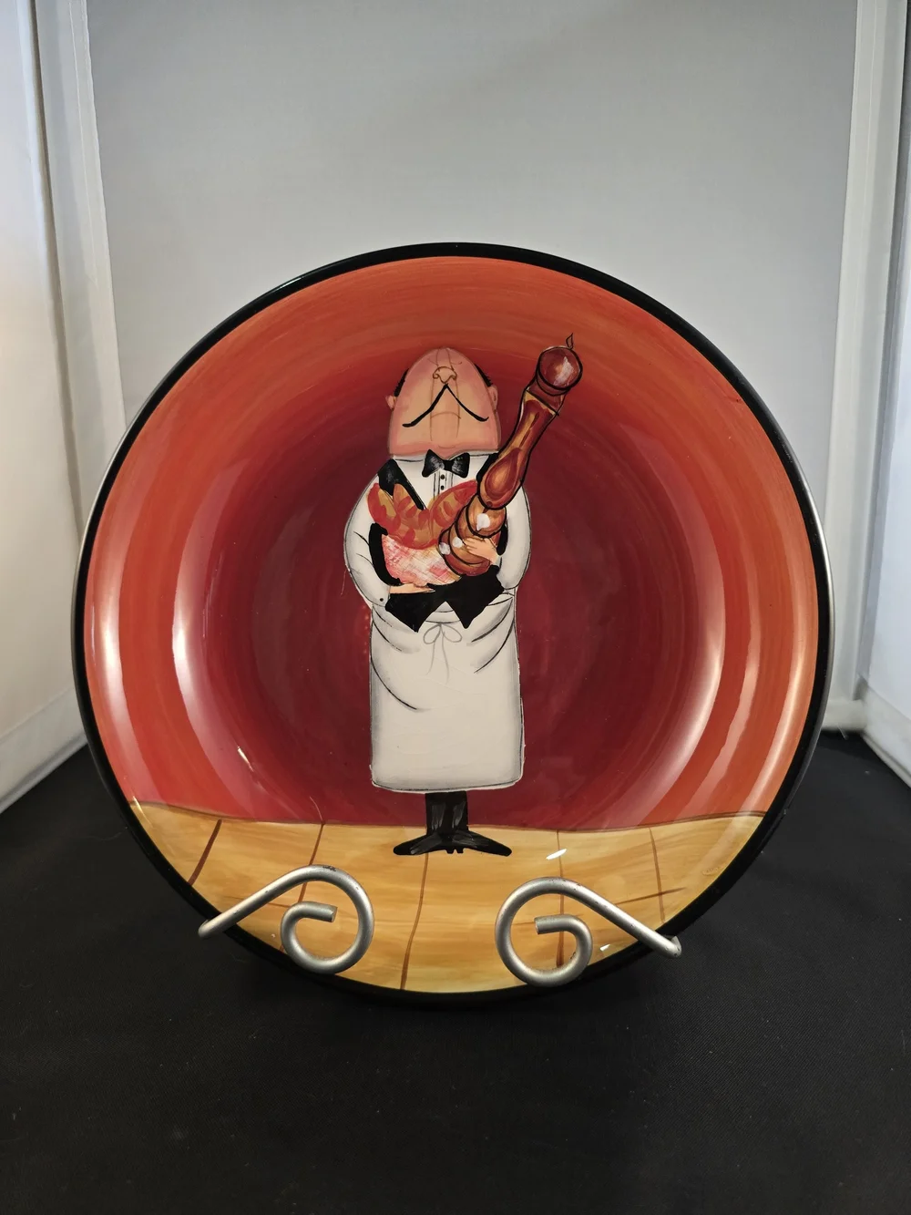 Certified International Yellow Rim Chef Decorative Dinner Plate